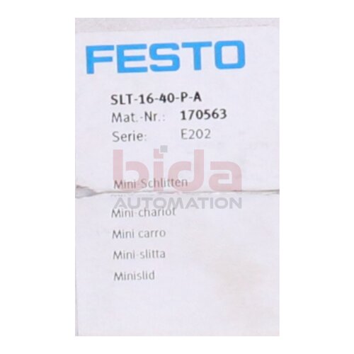 Festo SLT-16-40-P-A(170563) Mini Schlitten Mini sledges