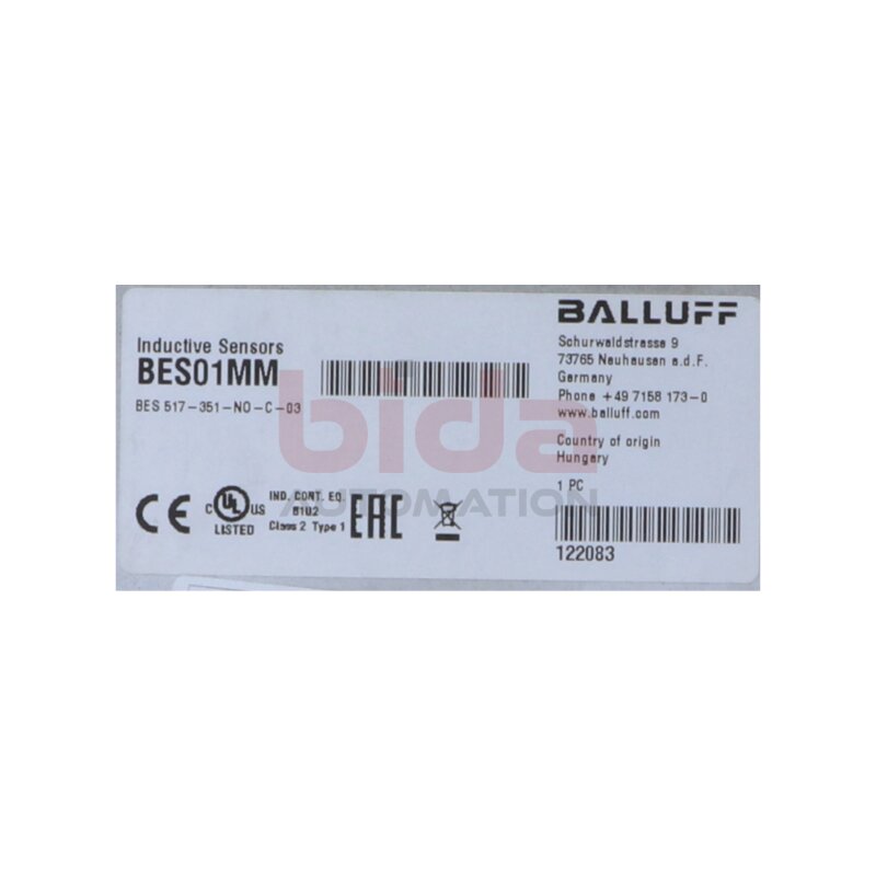 BALLUFF BES01MM (BES517-351-NO-C-03) Induktive N&auml;herungsschalter Inductive proximity switches