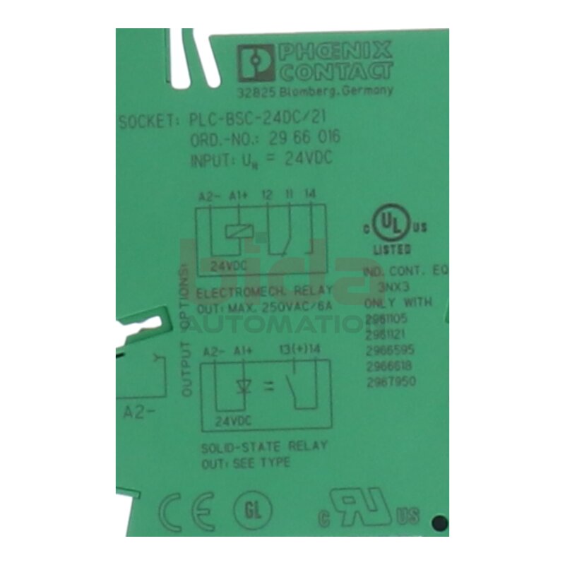 PHOENIX CONTACT PLC-BSC- 24DC/21 (2966016) Relaissockel / relay socket 24V DC