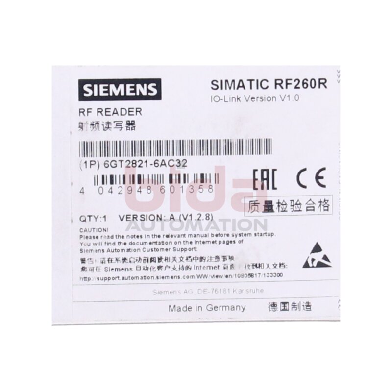 Siemens 6GT2821-6AC32 SIMATIC RF200 Reader RF260R