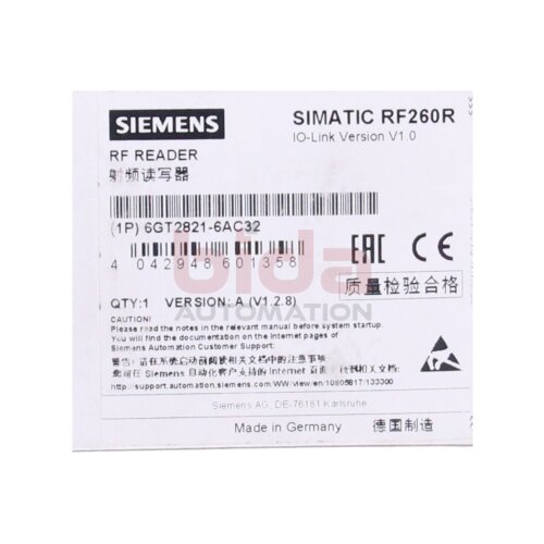 Siemens 6GT2821-6AC32 SIMATIC RF200 Reader RF260R