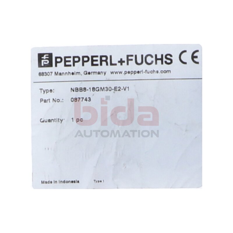 PEPPERL+FUCHS NBB8-18GM30-E2-V1 Induktiver Sensor / Inductive sensor