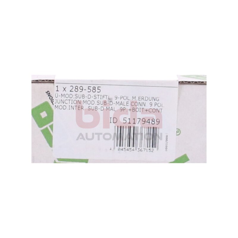 WAGO 289-585 (51179489) &Uuml;bergabemodul Transfer module