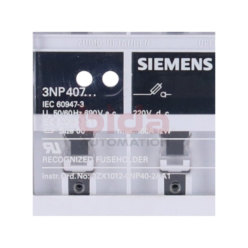 Siemens 3ZX1012-0NP40-2AA1 Sicherungshalter Recognized fuseholder