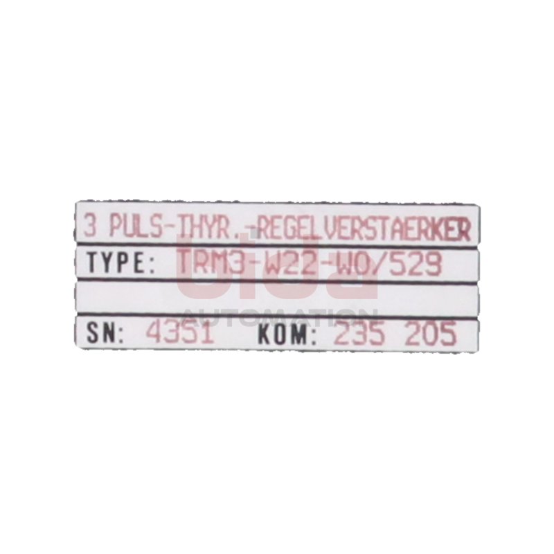 Indramat 1 TRM3-W22-W0/529 3 Puls-Regelverst&auml;rker 3 pulse control amplifier TRM3