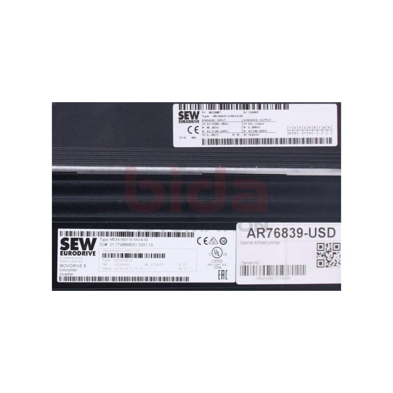 SEW MDX61B0110-5A3-4-00 + MDX60A0110-5A3-4-00 Applikations-Umrichter Application inverter