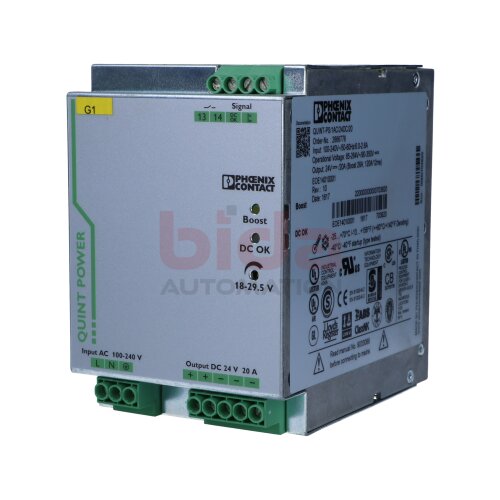 Phoenix Contact QUINT-PS/1AC/24DC/20 (2866776) Power Supply Stromversogrung