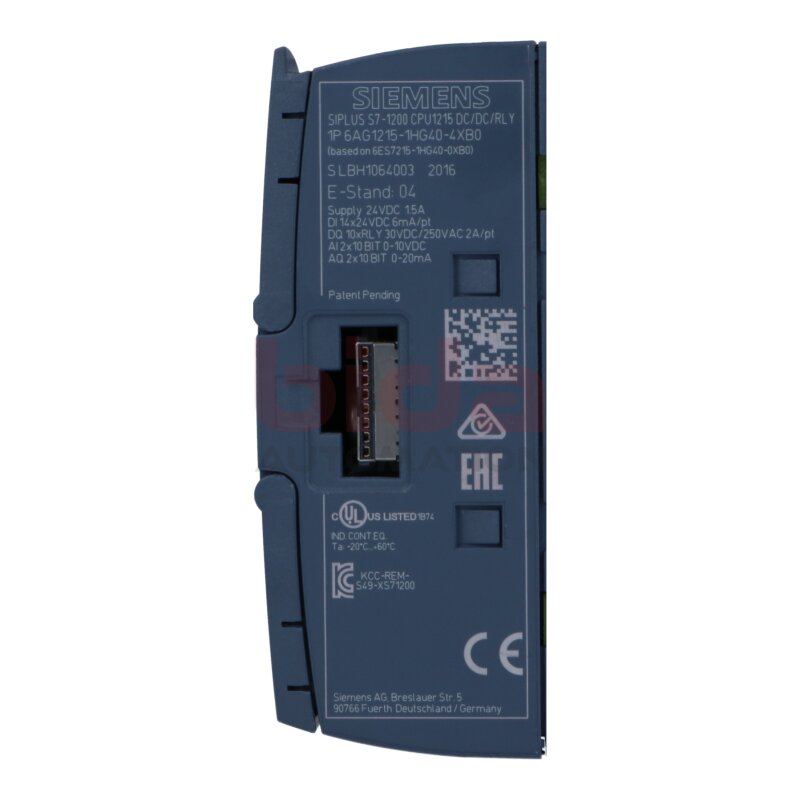 Siemens 6AG1215-1HG40-4XB0 (6AG1 215-1HG40-4XB0) S7-1200 CPU PLC-CPU
