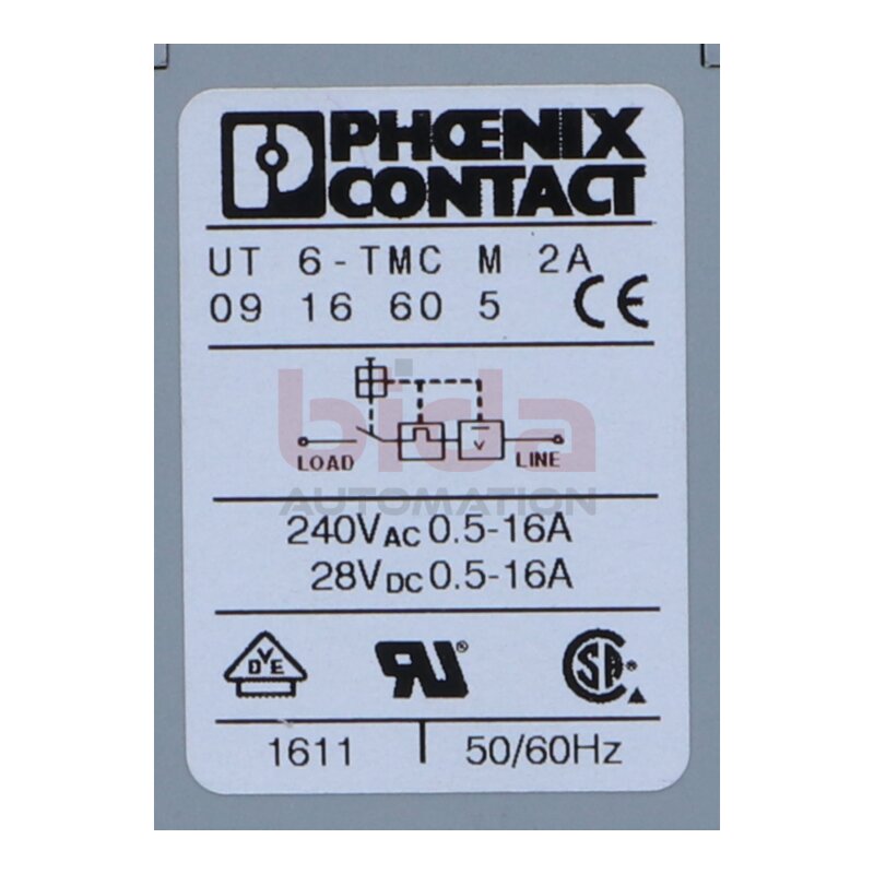 Phoenix Contact UT 6-TMC 2A (0916605) / UT6-TMC2A Thermomagnetischer Ger&auml;teschutzschalter