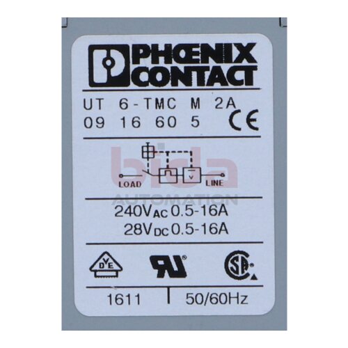 Phoenix Contact UT 6-TMC 2A (0916605) / UT6-TMC2A Thermomagnetischer Ger&auml;teschutzschalter
