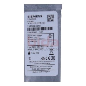 Siemens 6SL3210-1PE16-1UL1 (6SL3 210-1PE16-1UL1) Sinamics...