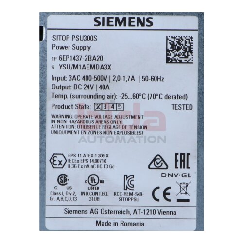 Siemens 6EP1437-2BA20 (6EP1 437-2BA20) Power Supply Stromversorgung