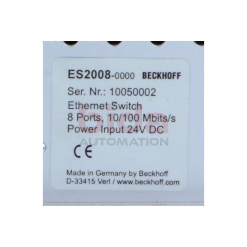 BECKHOFF ES2008-0000 Ethernet Switch