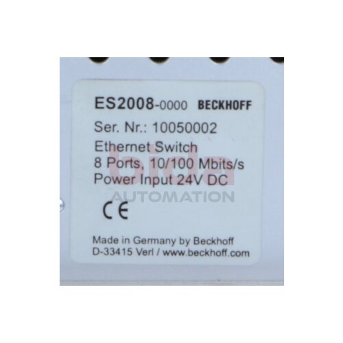 BECKHOFF ES2008-0000 Ethernet Switch