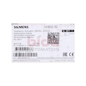 Siemens 1PBPZ:SKB32.50 Hydraulischer Antrieb Hydraulic...
