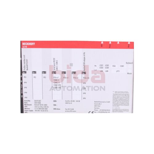 BECKHOFF C6140 Profibus Schnittstellenkarte Interface card