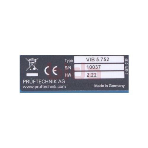 PR&Uuml;FTECHNIK AG VIB 5.752 Maschinen&uuml;berwachung Machine Condition Monitoring
