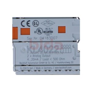 BECKHOFF KL4022 Busklemme, 2-Kanal-Analog-Ausgang, Strom,...