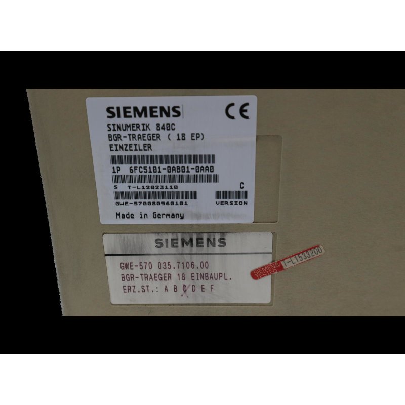 Siemens Sinumerik 840C 6FC5101-0AB01-0AA0 Baugruppentr&auml;ger rack