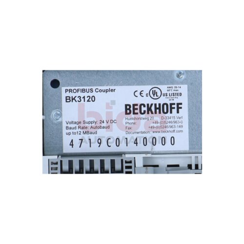 Beckhoff BK3120 PROFIBUS-Economy-plus-Buskoppler Economy-plus bus coupler