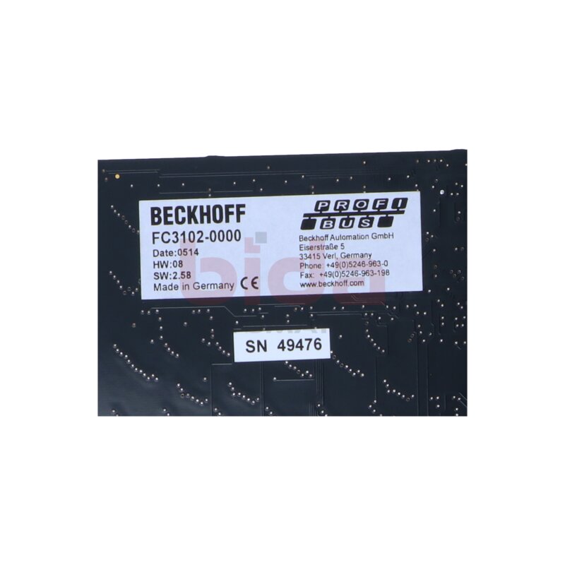 BECKHOFF FC3102-0000 PROFIBUS-Master/Slave-Einsteckkarte Master/slave plug-in card