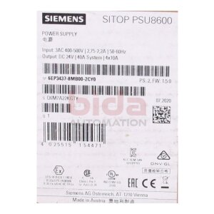 Siemens 6EP3437-8MB00-2CY0 SITOP PSU8600...