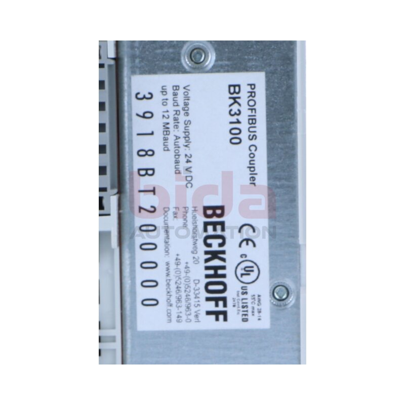 BECKHOFF BK3100 PROFIBUS-Buskoppler 24V