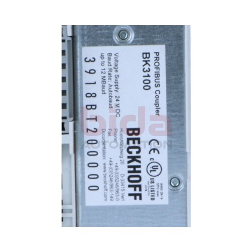 BECKHOFF BK3100 PROFIBUS-Buskoppler 24V