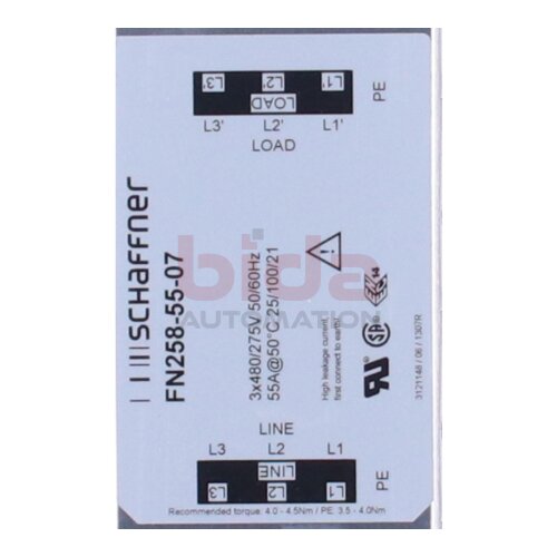 SCHAFFNER FN258-55-07 Netzfilter Power supply line filter