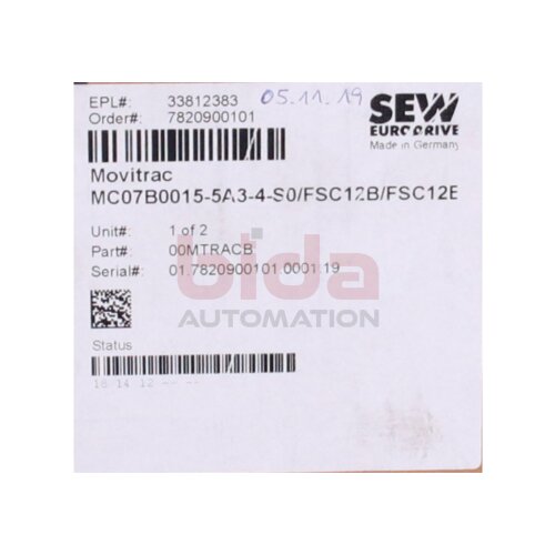 SEW MC07B0015-5A-4-S0/FSC12B/FSC12E Movitrac Umrichter inverter