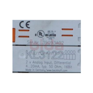 BECKHOFF KL3122 Busklemme, 2-Kanal-Analog-Eingang...