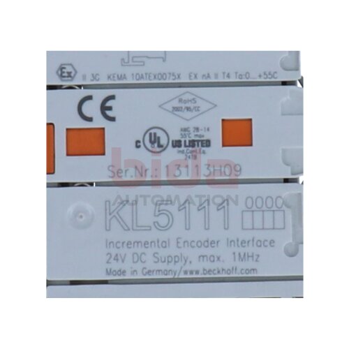BECKHOFF KL5111 Busklemme, 1-Kanal-Encoder-Interface, inkremental Bus Terminal, 1-channel encoder interface, incremental