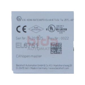 BECKHOFF EL6751 EtherCAT-Klemme,...