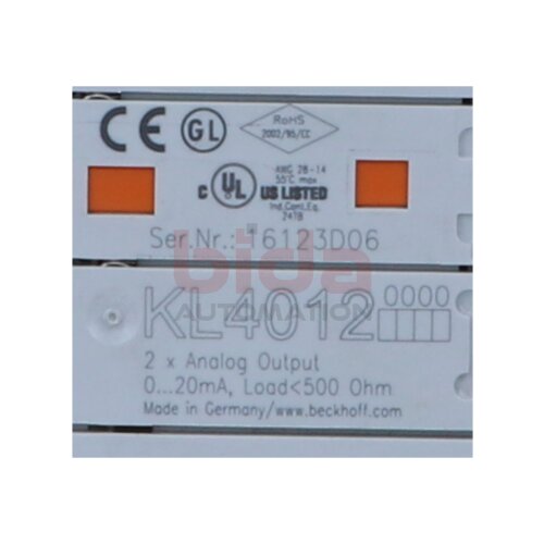 BECKHOFF KL4012 Busklemme, 2-Kanal-Analog-Ausgang Bus Terminal, 2-channel analog output