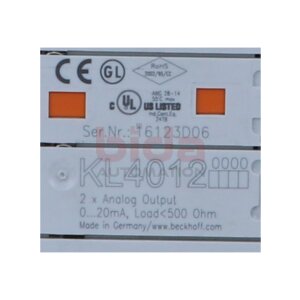 BECKHOFF KL4012 Busklemme, 2-Kanal-Analog-Ausgang Bus...