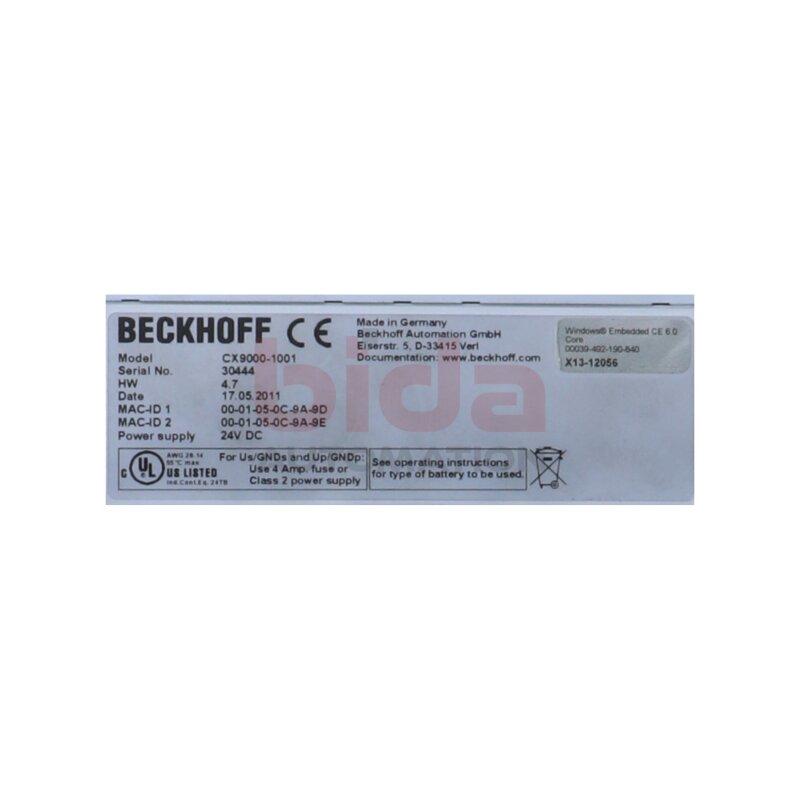 BECKHOFF CX9000-1001(X13-12056) Ethernet-Steuerung Embedded PC