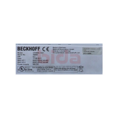 BECKHOFF CX9000-1001(X13-12056) Ethernet-Steuerung Embedded PC