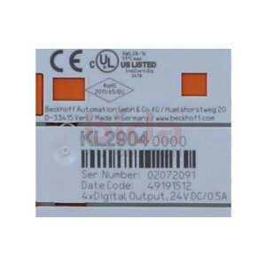 BECKHOFF KL2904 Busklemme,...