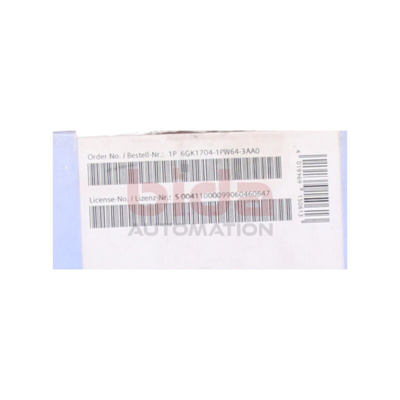 Siemens 6GK1704-1PW64-3AA0 Industrial Ethernet SOFTNET-PG/2006 Software