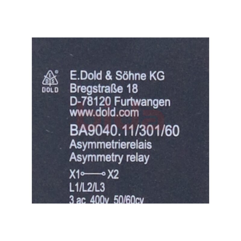 E.Dold &amp; S&ouml;hne KG  BA9040.11/301/60 Asymmetrierelais Asymmetry relay