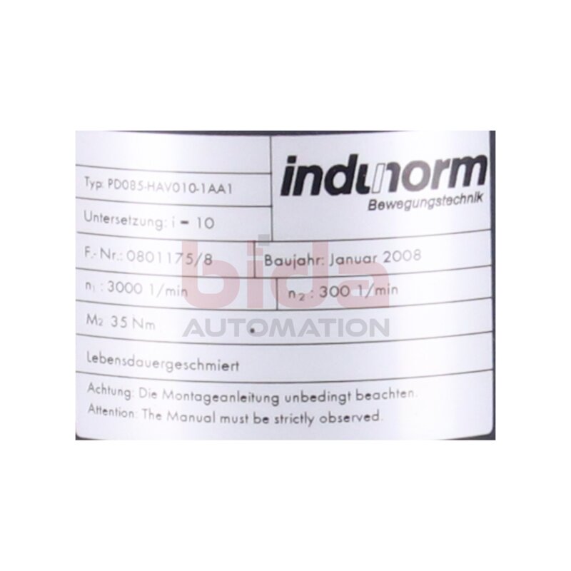 Indunorm PD085-HAV010-1AA1 Planetengetriebe Planetary gear