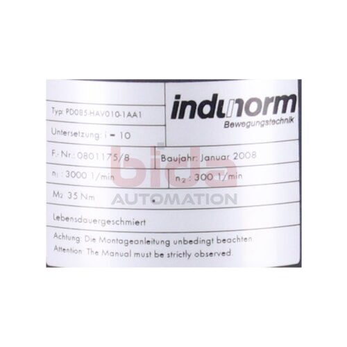 Indunorm PD085-HAV010-1AA1 Planetengetriebe Planetary gear