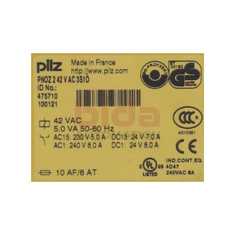 pilz PNOZ 2 42 V  AC 3S10 (475710) Sicherheitsschaltger&auml;t / Safety switch device