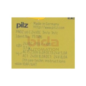 pilz PNOZ s6 24VDC 3n/o 1n/c (751106) Sicherheitsrelais /...