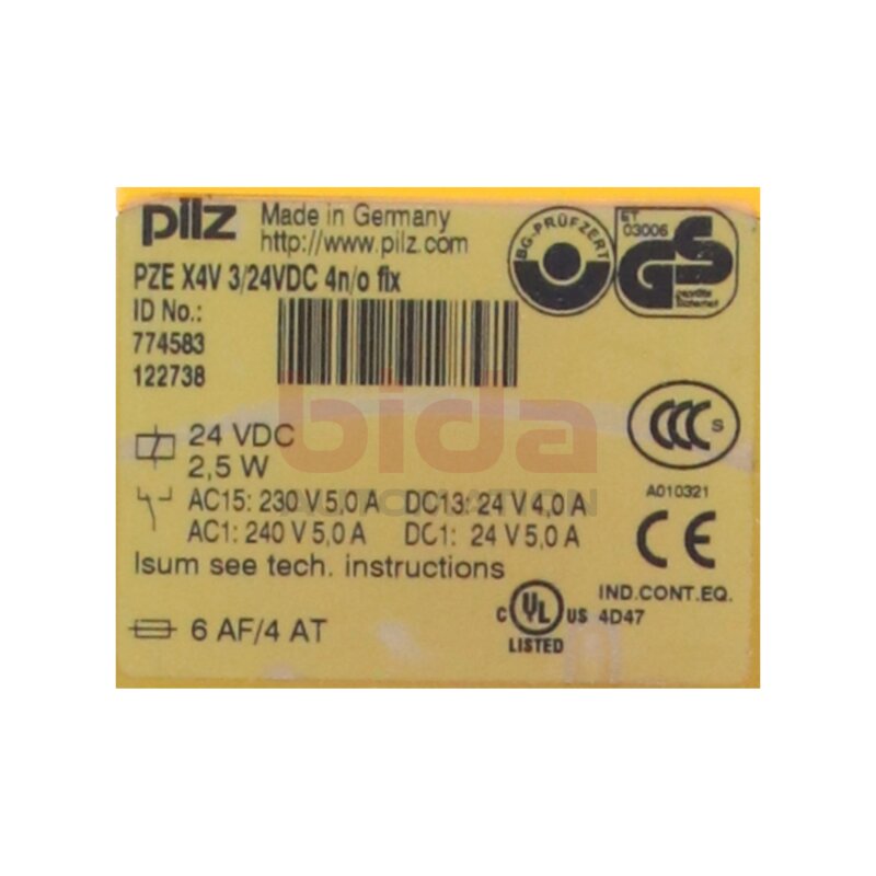 Pilz PZE X4V 3/24VDC 4n/o fix (774883) Sicherheitsrelais Safety Relay