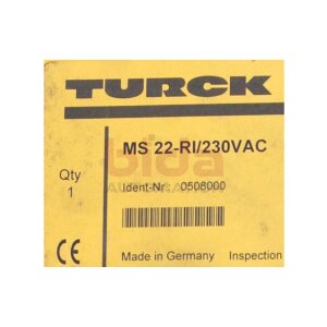 TURCK MS22-RI/230VAC Drehzahlwächter / speed monitor