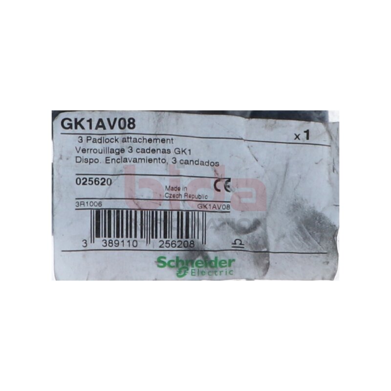 Schneider GK1AV08 Vorh&auml;ngeschloss / Padlock TeSys DF, 3P oder 4P, 50A, f&uuml;r GK1 /