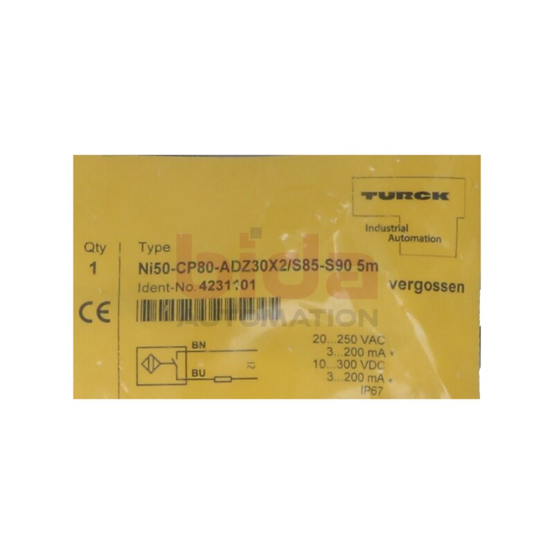 TURCK Ni50-CP80-ADZ30X2/S85-S90 5m (4231101) Inductive Sensor