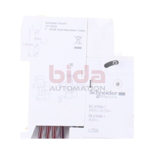 Schneider A9Q11425 Zus&auml;tzlicher Fehlerstromschutzschalter 4P Add-on residual current device
