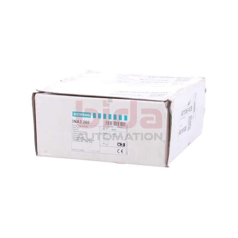 Siemens 3NA3 260 NH-Sicherungseinsatz, NH fuse-link / 500V AC / 400V DC